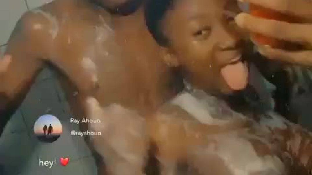 Teens taking a shower with a girl